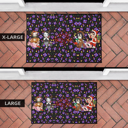 Demon Slayer Anime Door Mat - Merry Christmas Cosplay Santa Reindeer Xmas Patterns Door Mat Home Decor