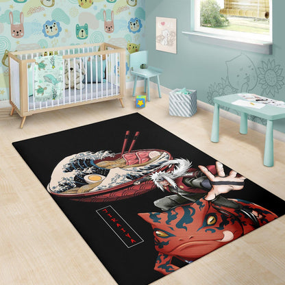 Naruto Anime Area Rug - Jiraiya With Gama Keeper Toad Ramen Bowl Rugs Home Decor