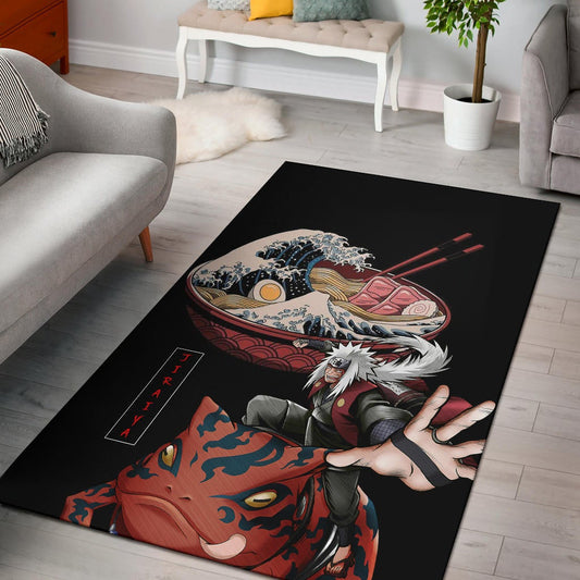 Naruto Anime Area Rug - Jiraiya With Gama Keeper Toad Ramen Bowl Rugs Home Decor