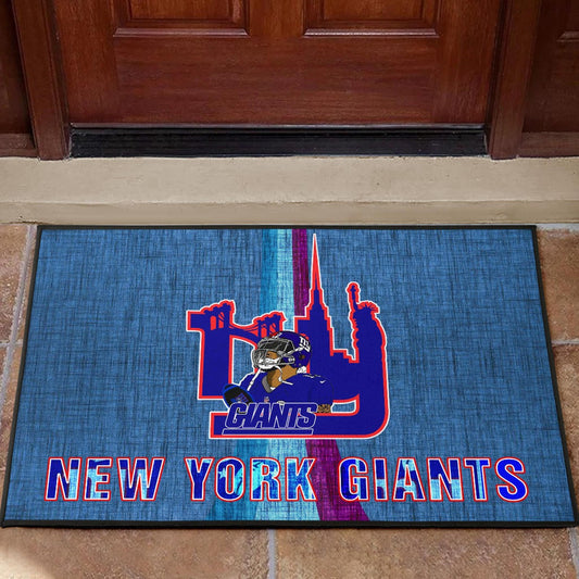 New York Giants American Football Team Door Mat Odell Beckham Jr With NY Symbols Bridge Status Of Liberty Door Mat Home Decor