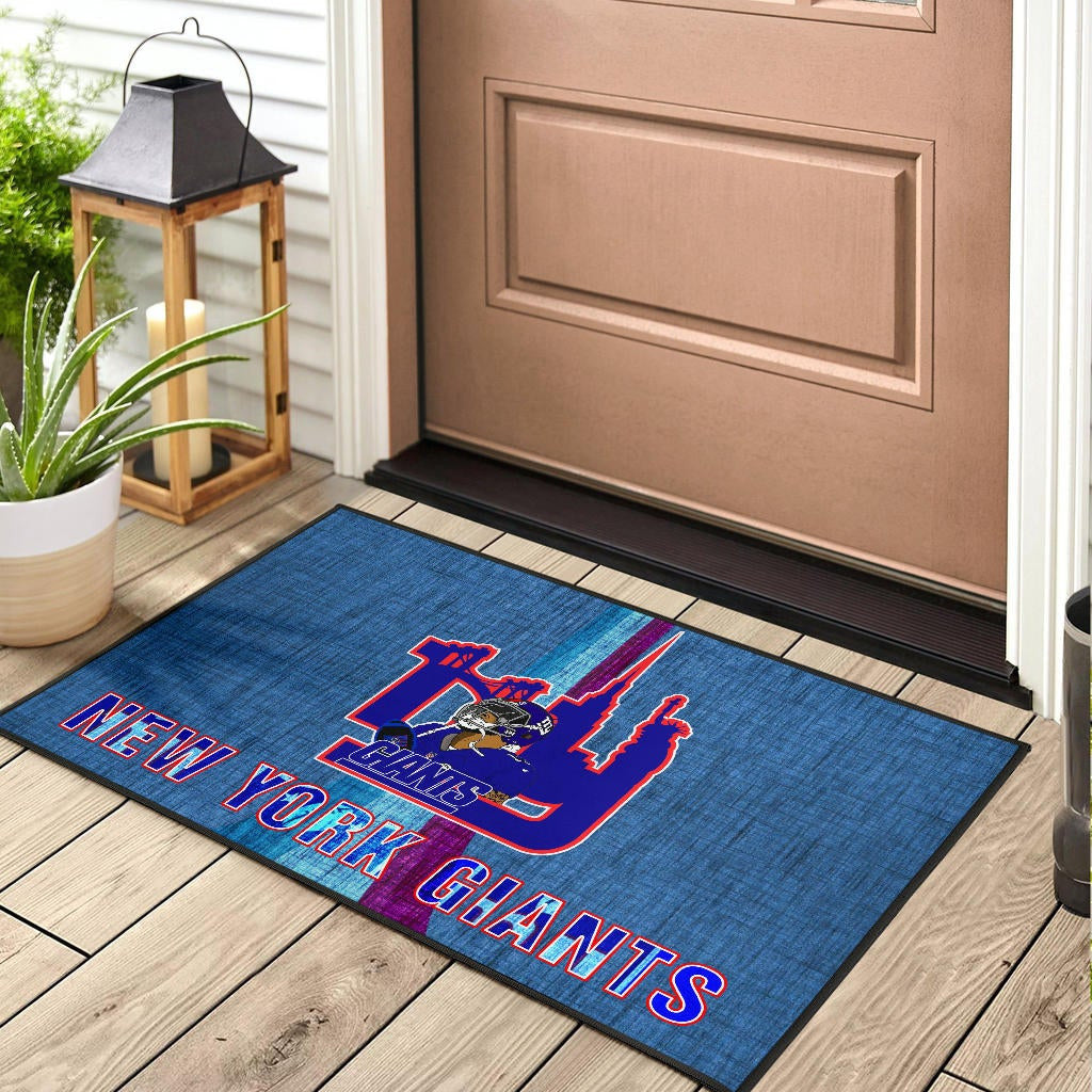 New York Giants American Football Team Door Mat Odell Beckham Jr With NY Symbols Bridge Status Of Liberty Door Mat Home Decor