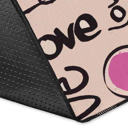 Love Area Rug - Love Text Patterns Skull Heart Symbol Rugs Home Decor