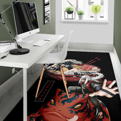 Naruto Anime Area Rug - Jiraiya With Gama Keeper Toad Ramen Bowl Rugs Home Decor