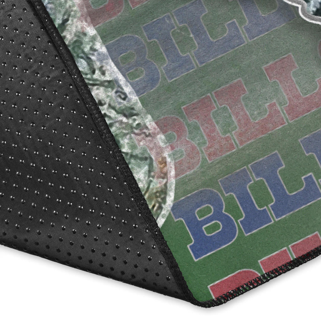 Buffalo Bills American Football Team Area Rug Jim Kelly Catching Ball And Running Huddle For Hunger Rugs Home Decor