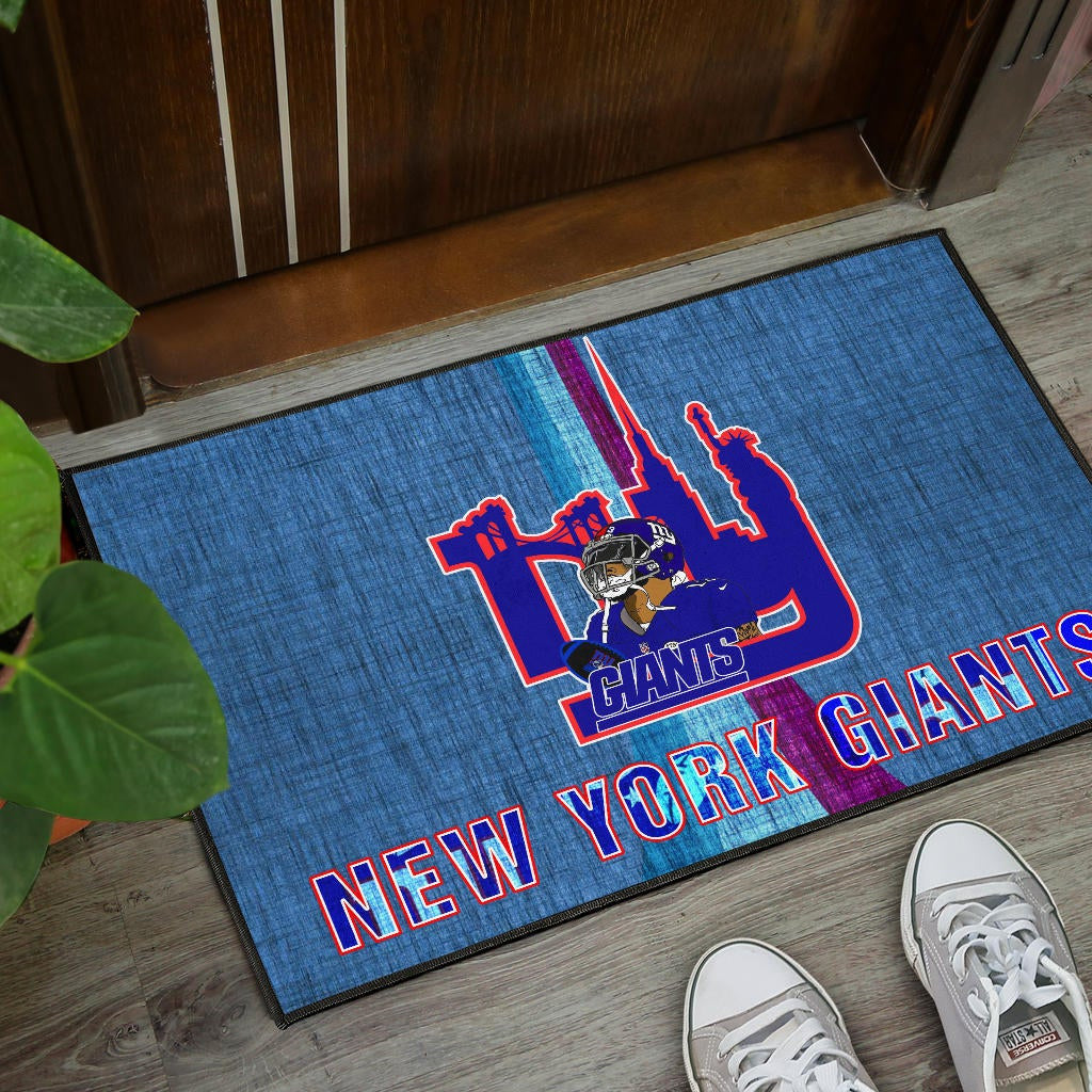 New York Giants American Football Team Door Mat Odell Beckham Jr With NY Symbols Bridge Status Of Liberty Door Mat Home Decor