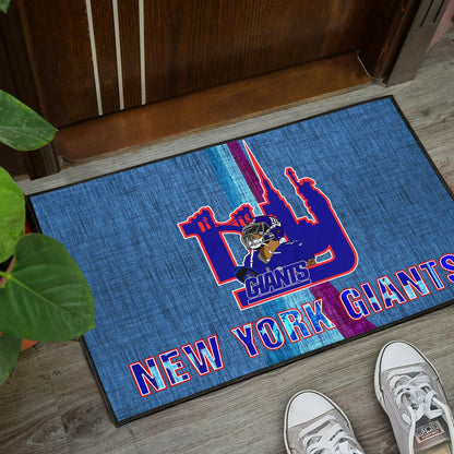 New York Giants American Football Team Door Mat Odell Beckham Jr With NY Symbols Bridge Status Of Liberty Door Mat Home Decor
