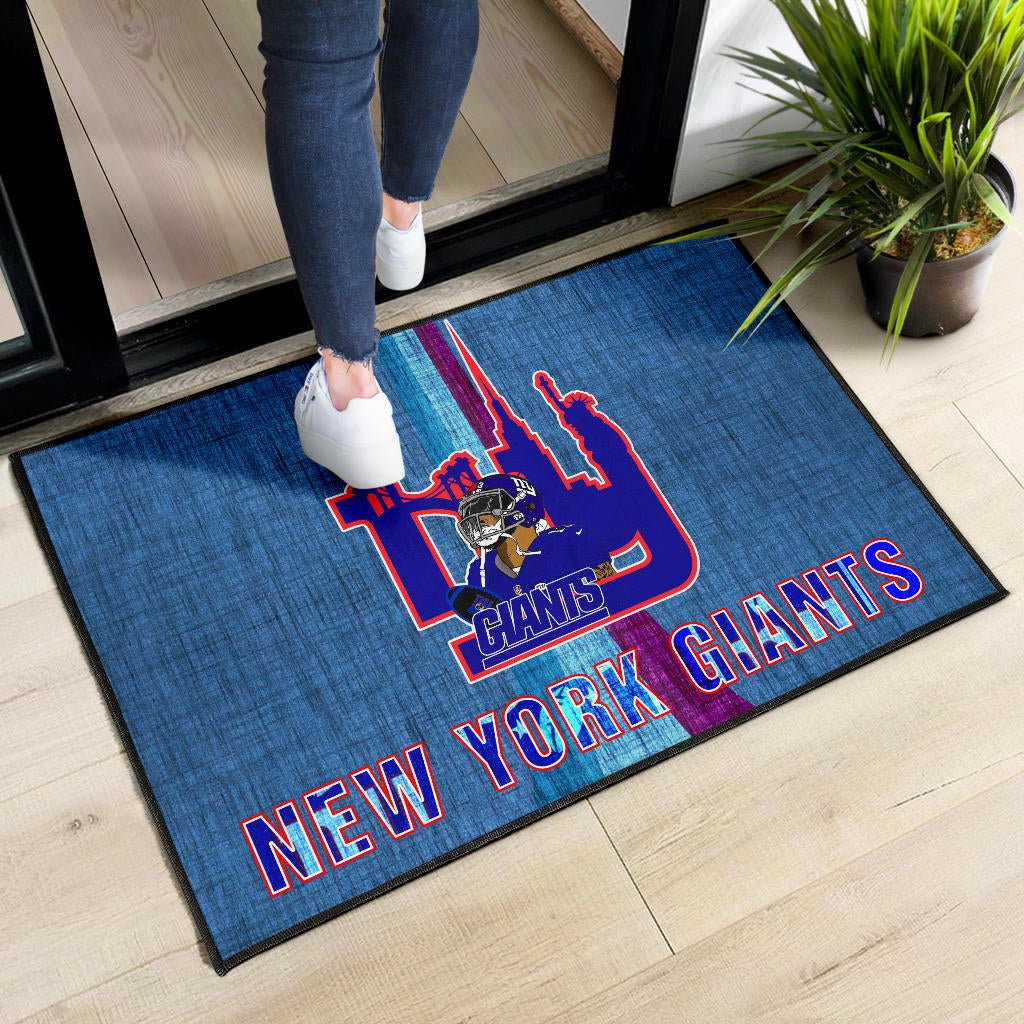 New York Giants American Football Team Door Mat Odell Beckham Jr With NY Symbols Bridge Status Of Liberty Door Mat Home Decor