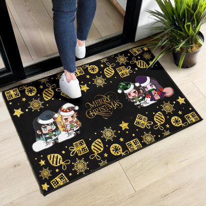 Demon Slayer Anime Door Mat - Tanjiro Nezuko Rengoku And Muichiro Xmas Gift Christmas Symbol Door Mat Home Decor
