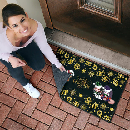 Demon Slayer Anime Door Mat - Tanjiro Nezuko Rengoku And Muichiro Xmas Gift Christmas Symbol Door Mat Home Decor