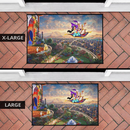 Disney aladin landcape Door Mats