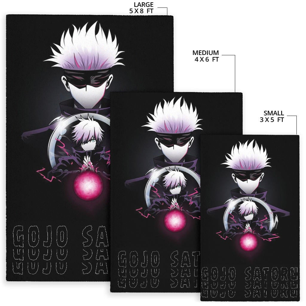 Jujutsu Kaisen Anime Area Rug Satoru Gojo Magic Ball Red Power Black Rugs Home Decor