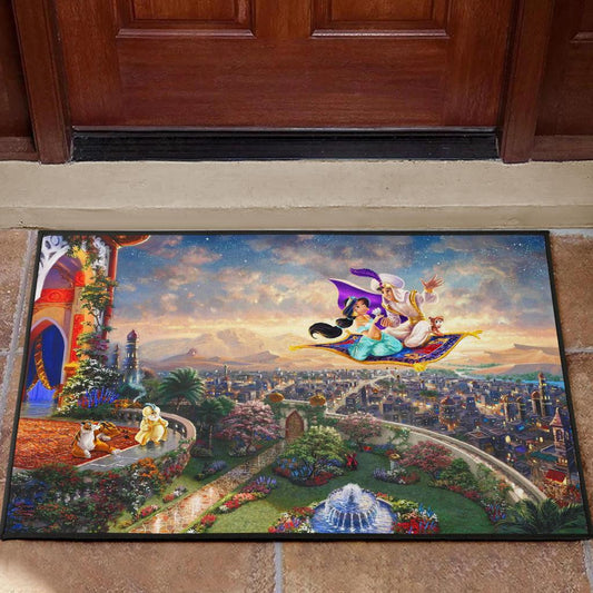 Disney aladin landcape Door Mats