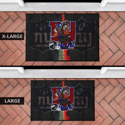 New York Giants American Football Team Door Mat Big Muscle Player With Black Helmet Door Mat Home Decor