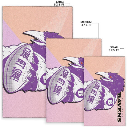 Baltimore Ravens American Football Team Area Rug Evil Purple Raven Silhouette Come Get Some Rugby Rugs Home Decor