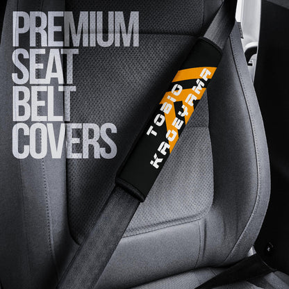 Haikyuu Anime Seat Belt Covers - Tobio Kageyama With Volleyball Ball Orange Black Belt Covers
