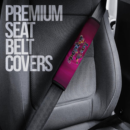 Valentine Seat Belt Covers - Colorful Rap Skull Wearing Glasses Loving Explode Belt Covers