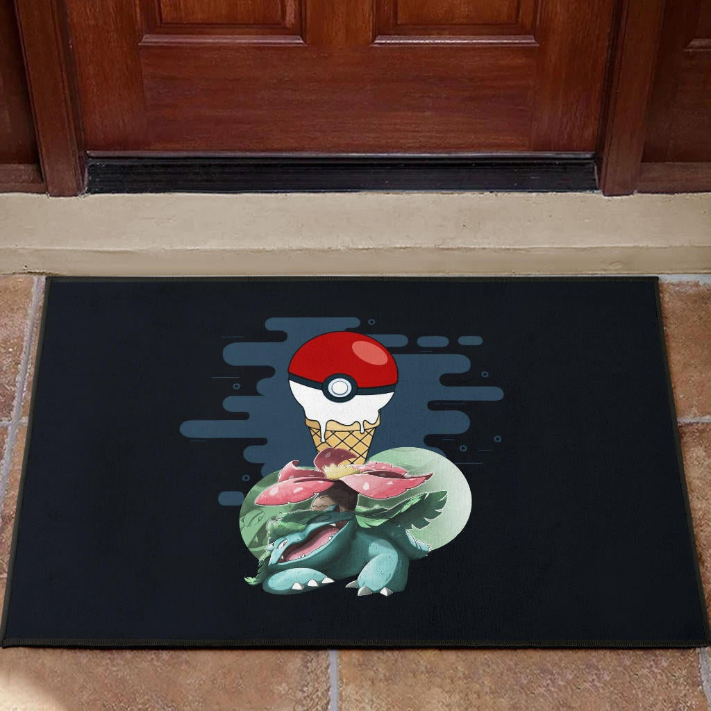 Pokemon Anime Door Mat Ice Cream Pokeball Melting Funny Venusaur Door Mat Home Decor