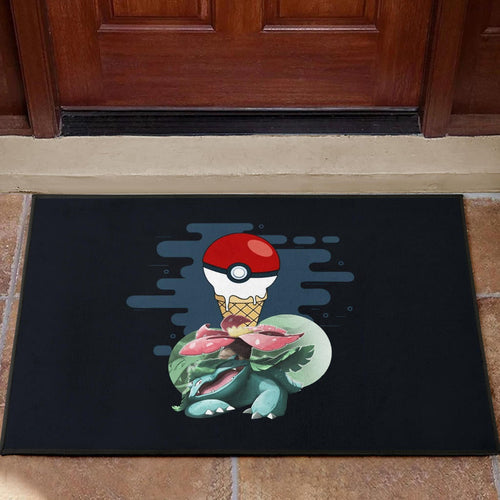 Pokemon Anime Door Mat Ice Cream Pokeball Melting Funny Venusaur Door Mat Home Decor