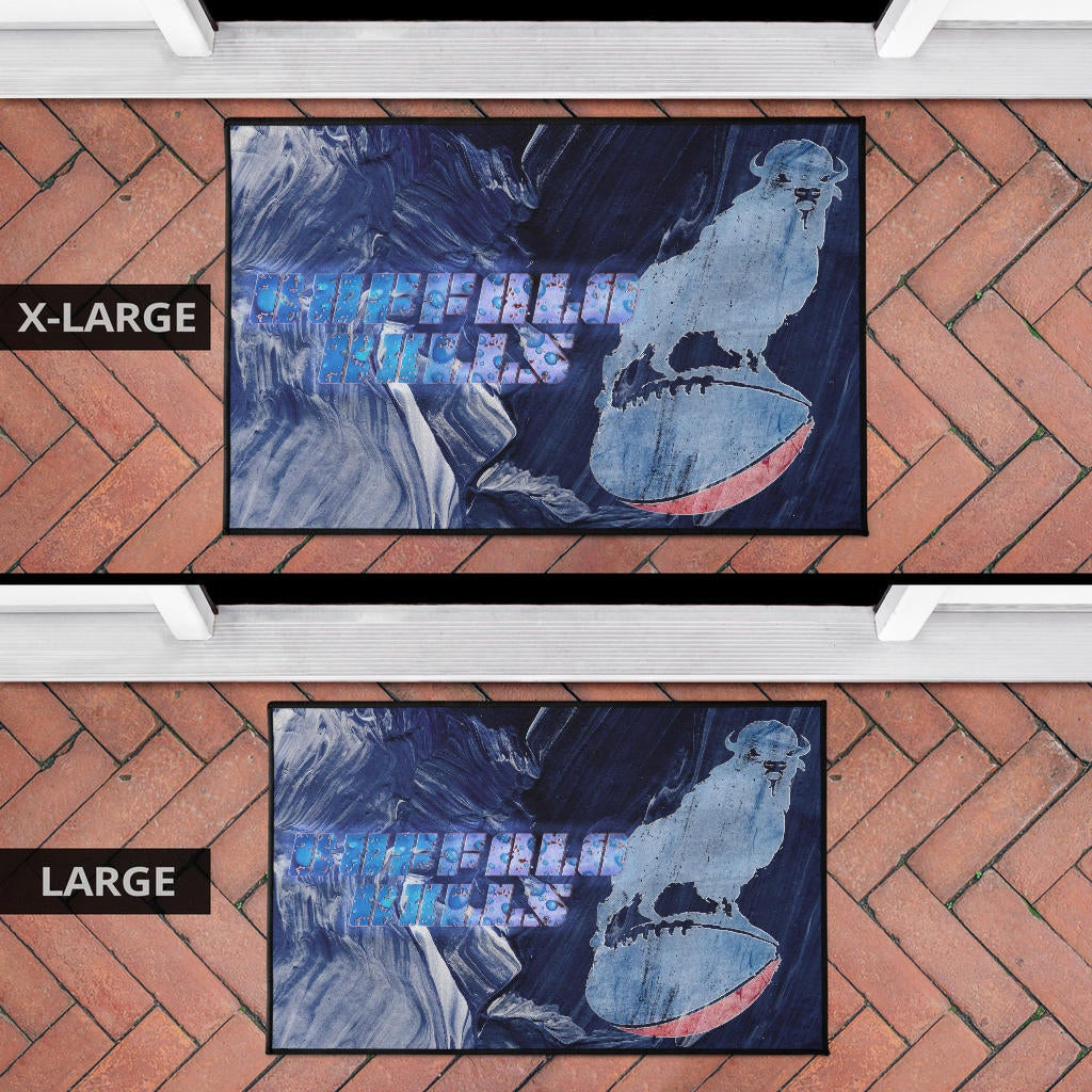 Buffalo Bills American Football Team Door Mat Proud Buffalo Standing On Rugby Ball Painting Door Mat Home Decor