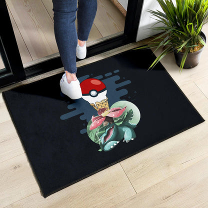 Pokemon Anime Door Mat Ice Cream Pokeball Melting Funny Venusaur Door Mat Home Decor