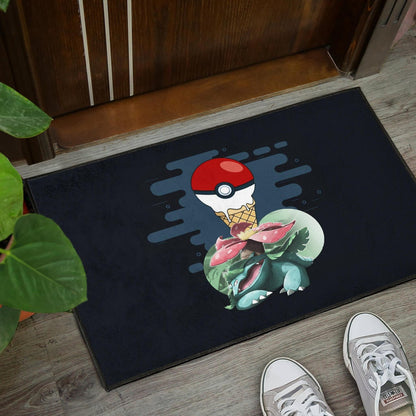 Pokemon Anime Door Mat Ice Cream Pokeball Melting Funny Venusaur Door Mat Home Decor