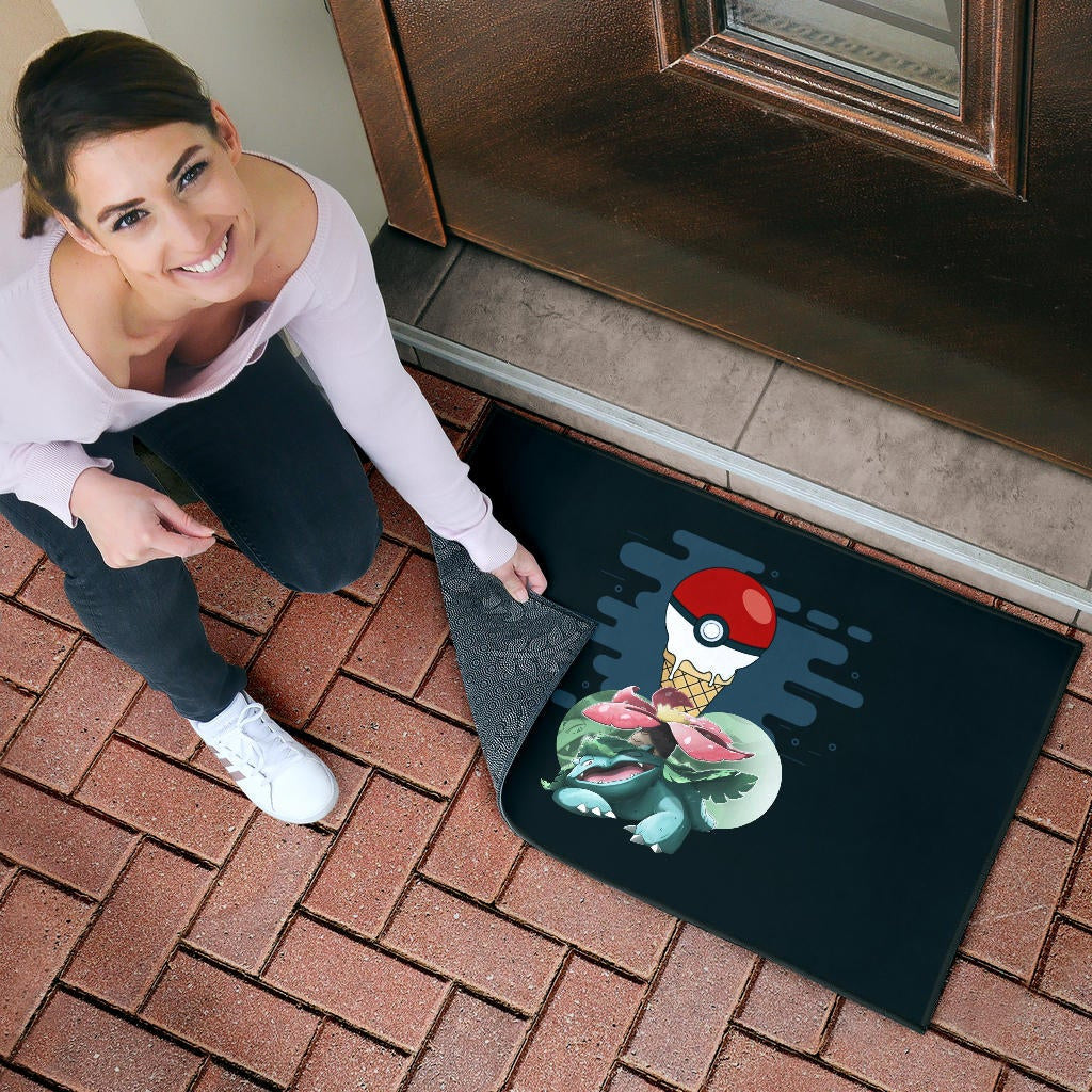 Pokemon Anime Door Mat Ice Cream Pokeball Melting Funny Venusaur Door Mat Home Decor