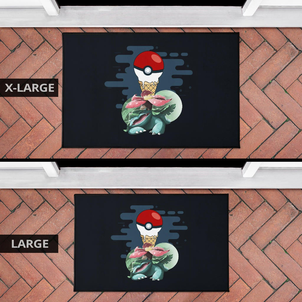 Pokemon Anime Door Mat Ice Cream Pokeball Melting Funny Venusaur Door Mat Home Decor