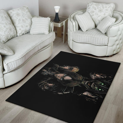 Attack On Titan Anime Area Rug - Evil Eren Titan Vs Human Battle Black Rugs Home Decor