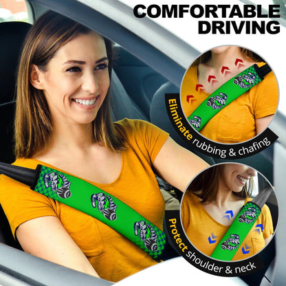 American Football Team Seat Belt Covers - Seattle Seahawks Muscle Bird 12 Green Belt Covers
