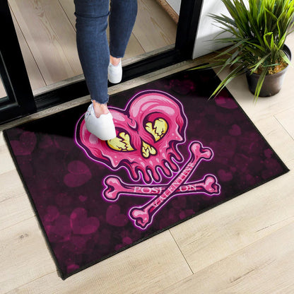 Valentine Door Mat Melting Heart Skull Poison Valentine Heart Background Door Mat Home Decor NT121103
