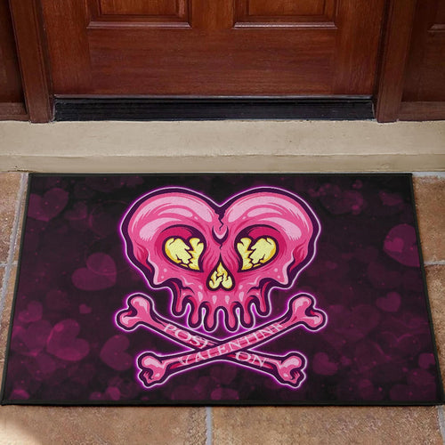 Valentine Door Mat Melting Heart Skull Poison Valentine Heart Background Door Mat Home Decor NT121103
