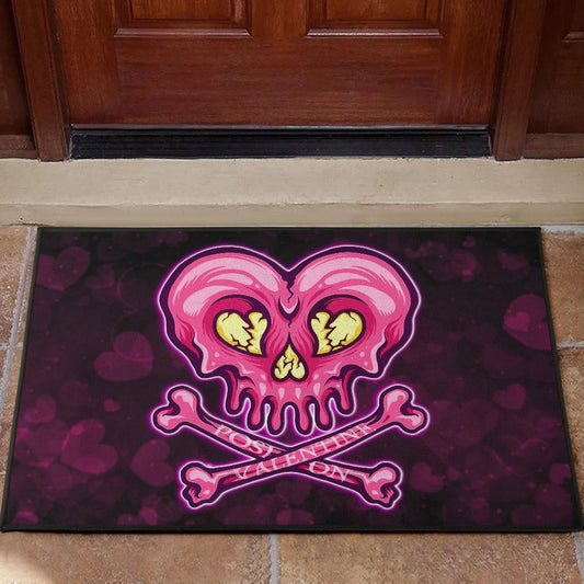 Valentine Door Mat Melting Heart Skull Poison Valentine Heart Background Door Mat Home Decor NT121103