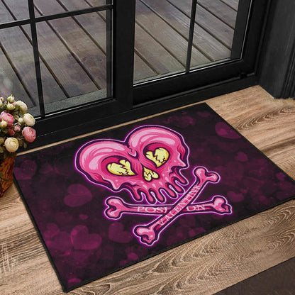 Valentine Door Mat Melting Heart Skull Poison Valentine Heart Background Door Mat Home Decor NT121103