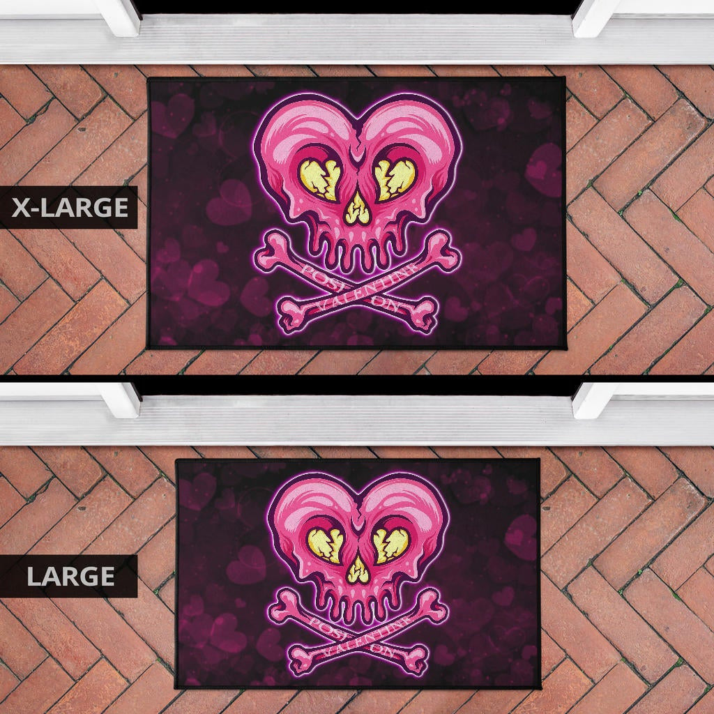 Valentine Door Mat Melting Heart Skull Poison Valentine Heart Background Door Mat Home Decor NT121103