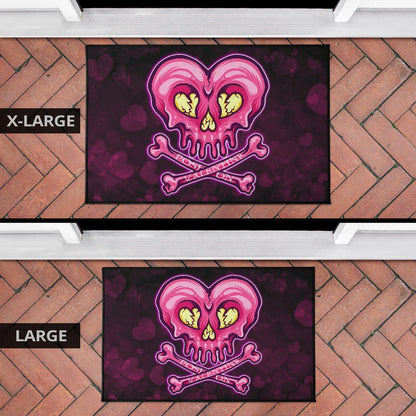 Valentine Door Mat Melting Heart Skull Poison Valentine Heart Background Door Mat Home Decor NT121103
