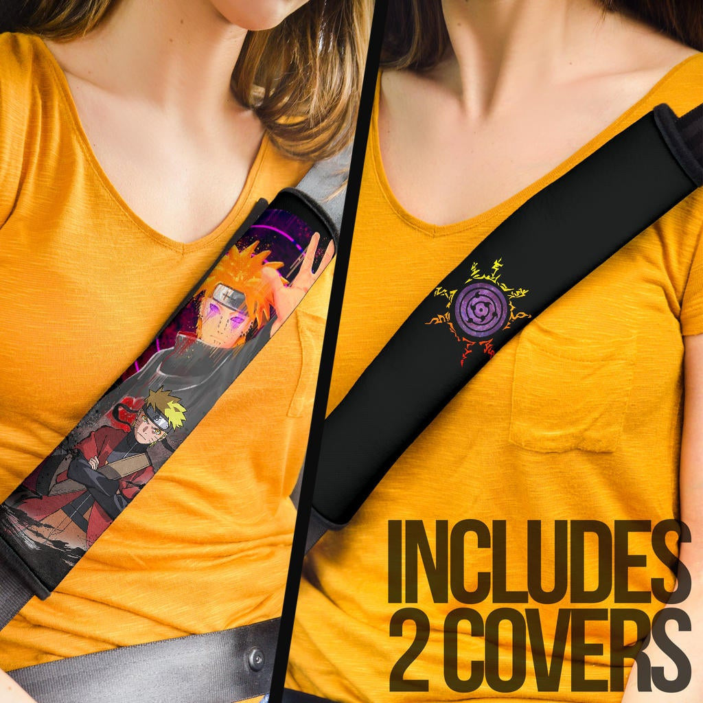 Naruto Anime Seat Belt Covers - Naruto Sage Mode Fighting Pain Eight Trigrams Seal Broken Belt Covers