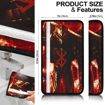 Berserk Anime Seat Belt Covers - Guts Armor Armadura Vs Fire Wolf Belt Covers