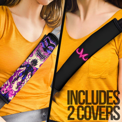 Dragon Ball Anime Seat Belt Covers - Vegeta Evil Super Power Majin M Neon Symbol Belt Covers