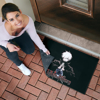 Jujutsu Kaisen Anime Door Mat Cool Satoru Gojo Holding Eye Rubik Prison Realm Door Mat Home Decor