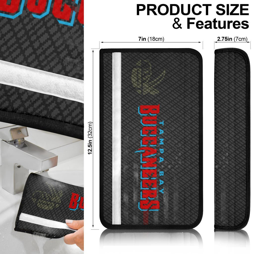 Tampa Bay Buccaneers American Football Team Seat Belt Covers Skull Two Cross-bones An Anchor Symbol Underground Belt Covers