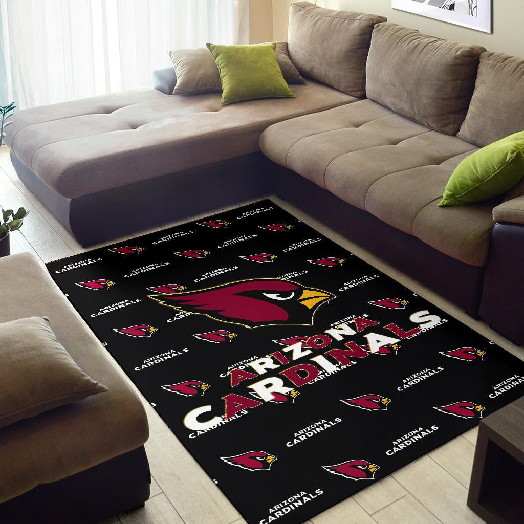 American Football Team Area Rug - Arizona Cardinals Red And White Text Rugs Home Decor
