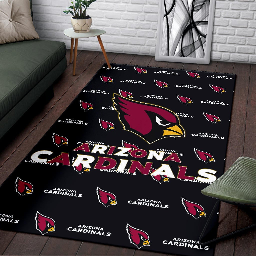 American Football Team Area Rug - Arizona Cardinals Red And White Text Rugs Home Decor