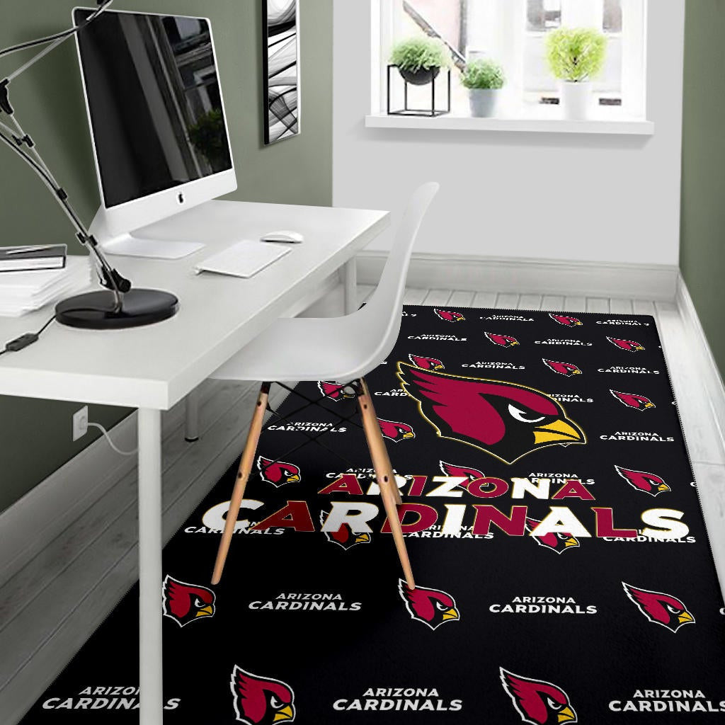 American Football Team Area Rug - Arizona Cardinals Red And White Text Rugs Home Decor