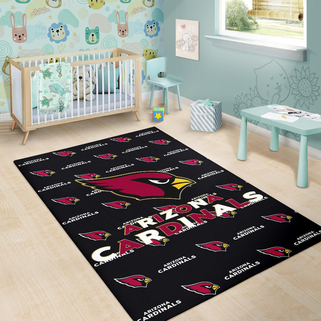 American Football Team Area Rug - Arizona Cardinals Red And White Text Rugs Home Decor