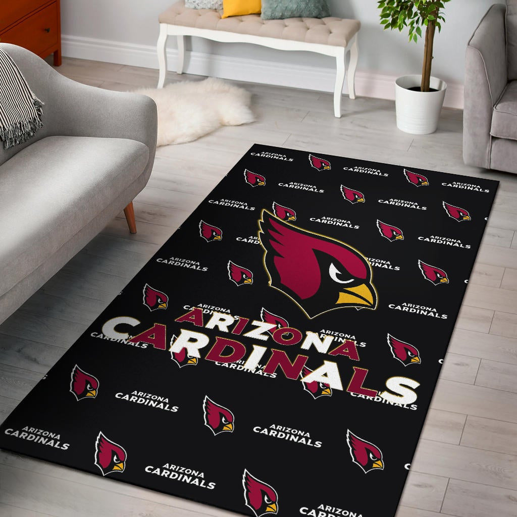 American Football Team Area Rug - Arizona Cardinals Red And White Text Rugs Home Decor