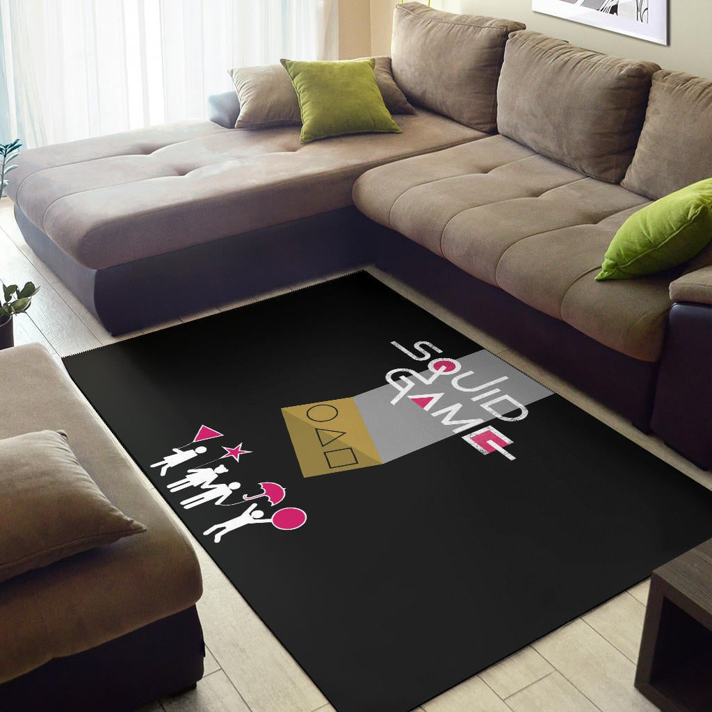 Squid Game Movie Area Rug Round Triangle Square Umbrella Balloon Game Card Rugs Home Decor
