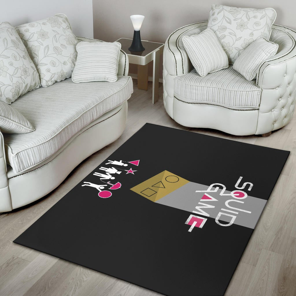 Squid Game Movie Area Rug Round Triangle Square Umbrella Balloon Game Card Rugs Home Decor