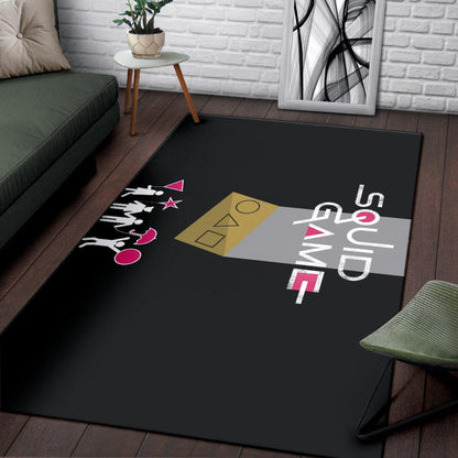 Squid Game Movie Area Rug Round Triangle Square Umbrella Balloon Game Card Rugs Home Decor
