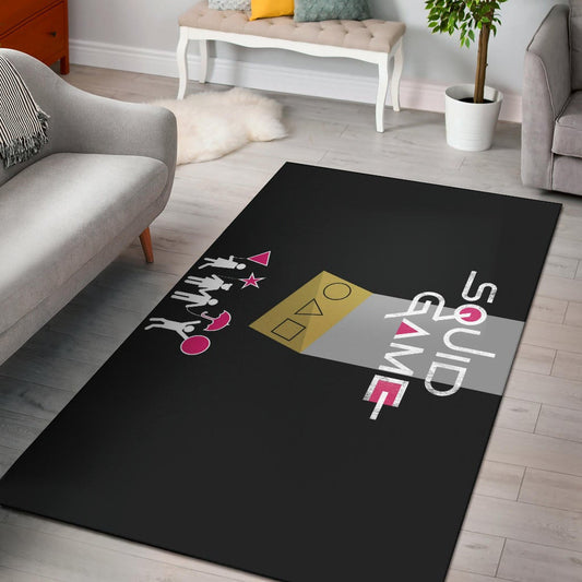Squid Game Movie Area Rug Round Triangle Square Umbrella Balloon Game Card Rugs Home Decor