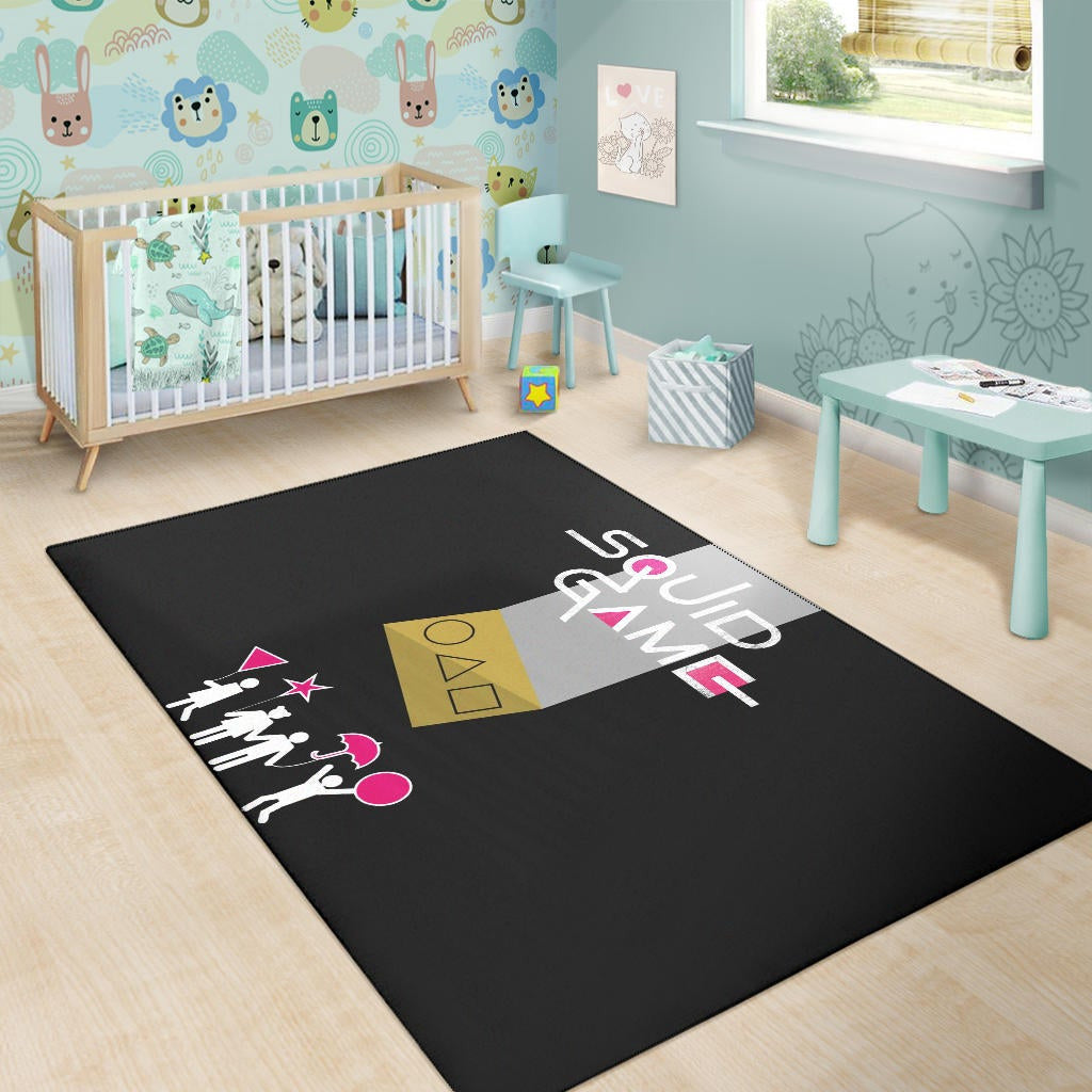 Squid Game Movie Area Rug Round Triangle Square Umbrella Balloon Game Card Rugs Home Decor